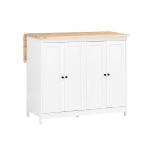 Desserte de cuisine avec 4 portes effet bois blanc