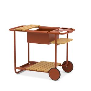 Desserte de jardin rouge L90.5 x P51.5 X H68 cm
