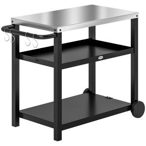 Desserte plancha extérieure acier inoxydable gris charbon