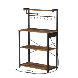 Dessertes de cuisine en métal avec étagère réglable marron…