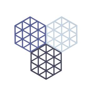 Dessous-de-plat en silicone bleu nuit/clair, indigo 16x14x0…