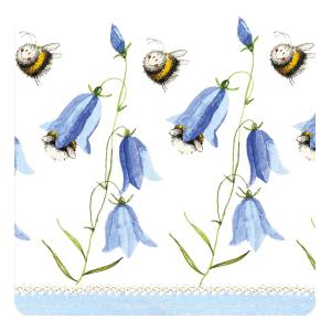 Dessous de verre blanc à motif abeilles