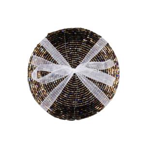 Dessous de verre en perles noires (x4)