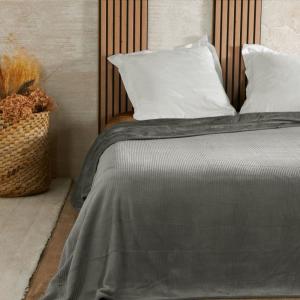 Dessus De Lit en Polyester gris 180x240 cm