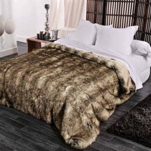 Dessus de lit fourrure marmotte 150x200cm
