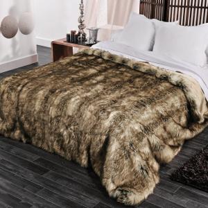 Dessus de lit fourrure marmotte 250x260cm