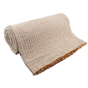 Dessus de lit matelassé coton lavé 270 x 250 cm bronze