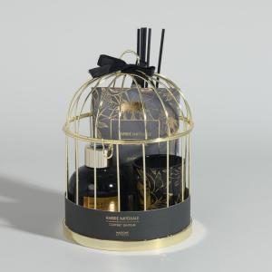 Diffuseur en verre (50ml), sachet et bougie parfumés ambre…