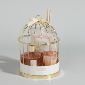 Diffuseur en verre (50ml), sachet et bougie parfumés coton…