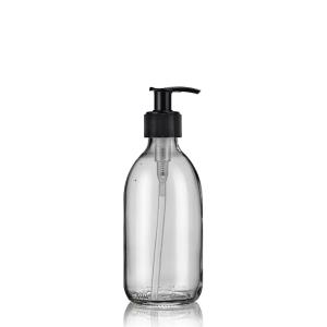 Distributeur de savon 300mL en verre transparent avec pompe…