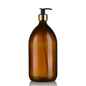 Distributeur de savon en verre ambré 1L