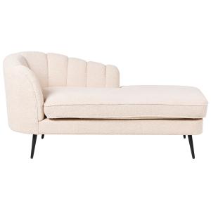 Divan côté droit en bouclé beige clair