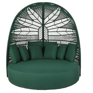 Double bain de soleil en acier et polyester recyclé vert