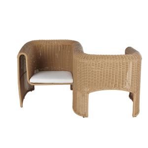 Double fauteuil de jardin professionnel en résine beige et…