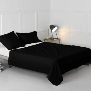 Drap 100% Coton Noir 160x270 cm