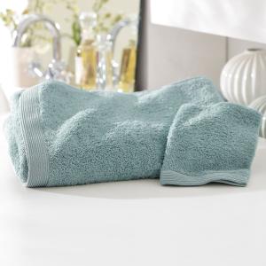 Drap de bain 100x150 bleu céladon en coton 550 g/m²