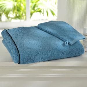 Drap de bain 100x150 bleu myosotis en coton 480 g/m²