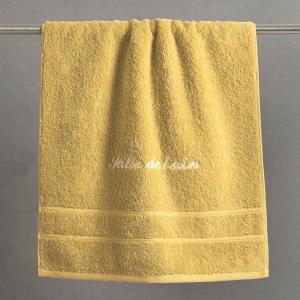 Drap de bain 100x150 jaune paille en coton