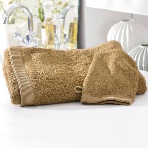 Drap de bain 100x150 marron camel en coton 550 g/m²