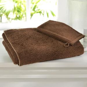 Drap de bain 100x150 marron chocolat en coton 480 g/m²