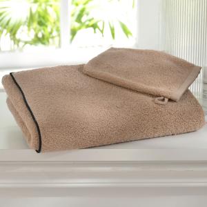 Drap de bain 100x150 marron taupe en coton 480 g/m²