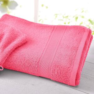 Drap de bain 100x150 rose en coton