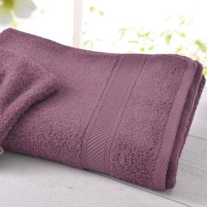 Drap de bain 100x150 violet prune en coton