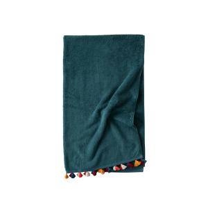 Drap de bain coton bouclette uni bleu 70 x 120 cm