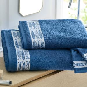 Drap de bain en coton 450 g/m² bleu 100x150