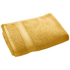 Drap de bain en coton jaune miel 100x150