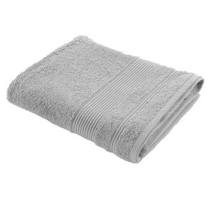 Drap de bain en éponge unie gris perle 90 x 150 cm