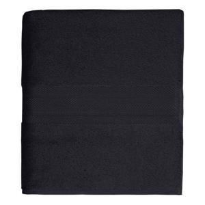 Drap de bain uni en coton bleu 100x150