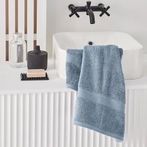 Drap de bain uni en coton bleu ardoise 70x130