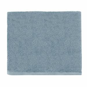 Drap de bain uni en coton bleu Baltique 90x170