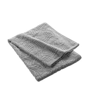 Drap de douche en éponge ciselée unie gris 70 x 130 cm