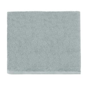 Drap de douche uni en coton gris Plume 65x125