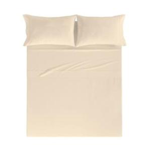 Drap de lit en coton percale crème 160x280