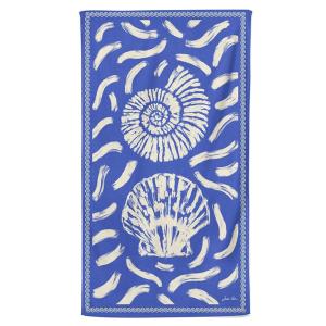 Drap de plage bleu et blanc en coton 100x180