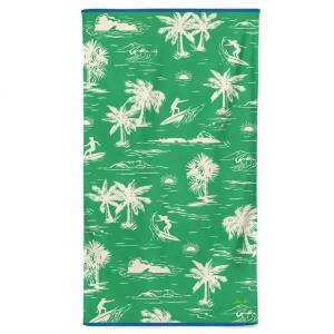 Drap de plage coton vert Emeraude Surfean 100x180 cm