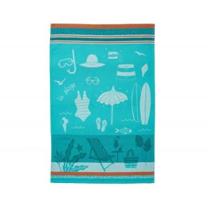 Drap de plage en Coton bleu 50x75 cm