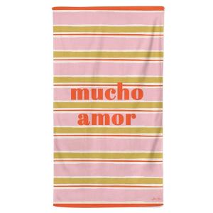 Drap de plage en coton kaki, rose et rouge 100x180