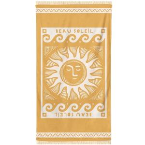 Drap de plage marron en coton 100x180
