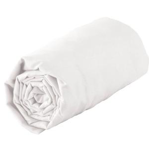 Drap housse 100 % coton 57 fils blanc 120x200 cm