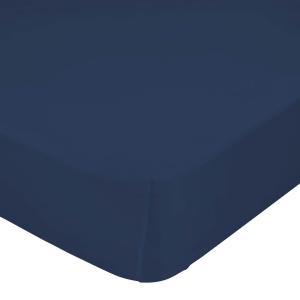 Drap-housse 100% Coton Bleu marine 140x200x32 cm