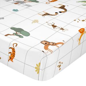 Drap-housse 100% Coton Multicolore 70x140x14 cm (Berceau)