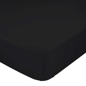 Drap-housse 100% Coton Noir 90x200x32 cm