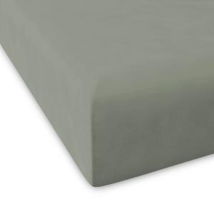 Drap-housse 100% coton percale vert 100x200 28 cm