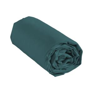 Drap housse 100% coton pétrole 140 x 190 cm