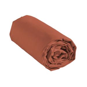 Drap housse 100% coton terracotta 140 x 190 cm