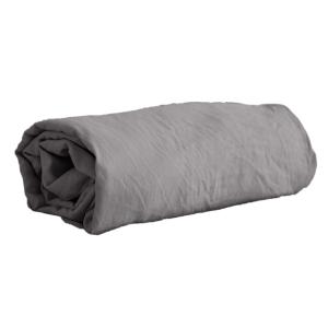 Drap housse 100% microfibre lavée  anthracite 140 x 190 cm